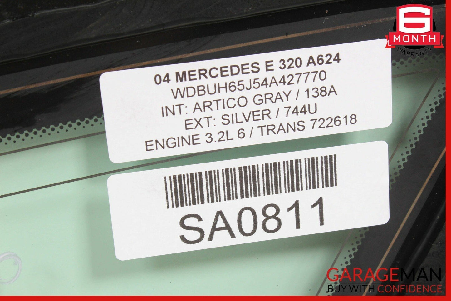 04-09 Mercedes W211 E350 E500 Wagon Rear Left Side Quarter Window Glass