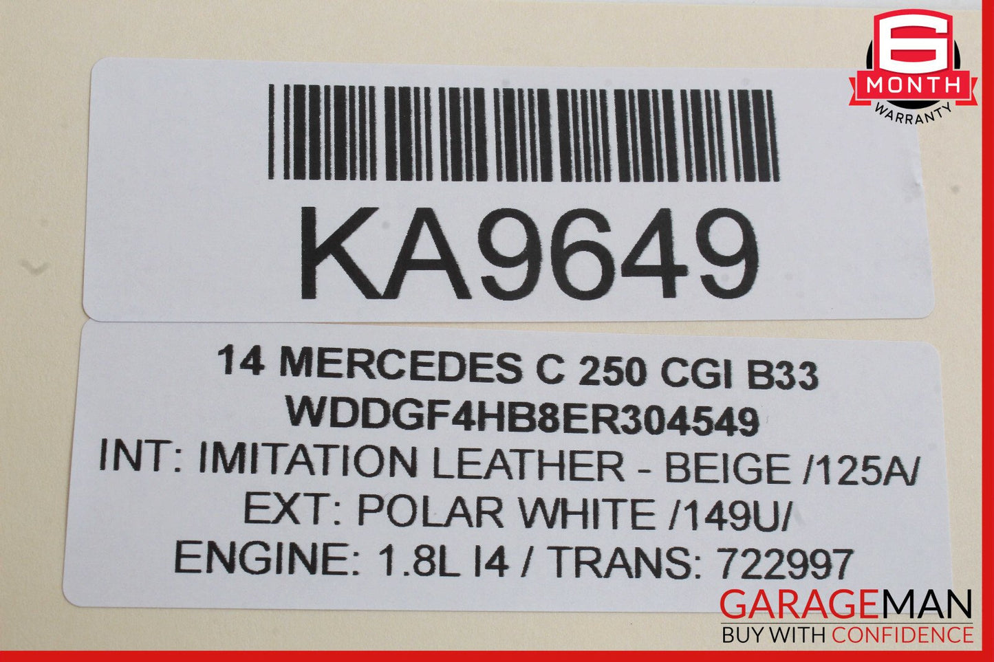 08-16 Mercedes W204 C250 GLK350 Rear Right Door Window Regulator Motor OEM