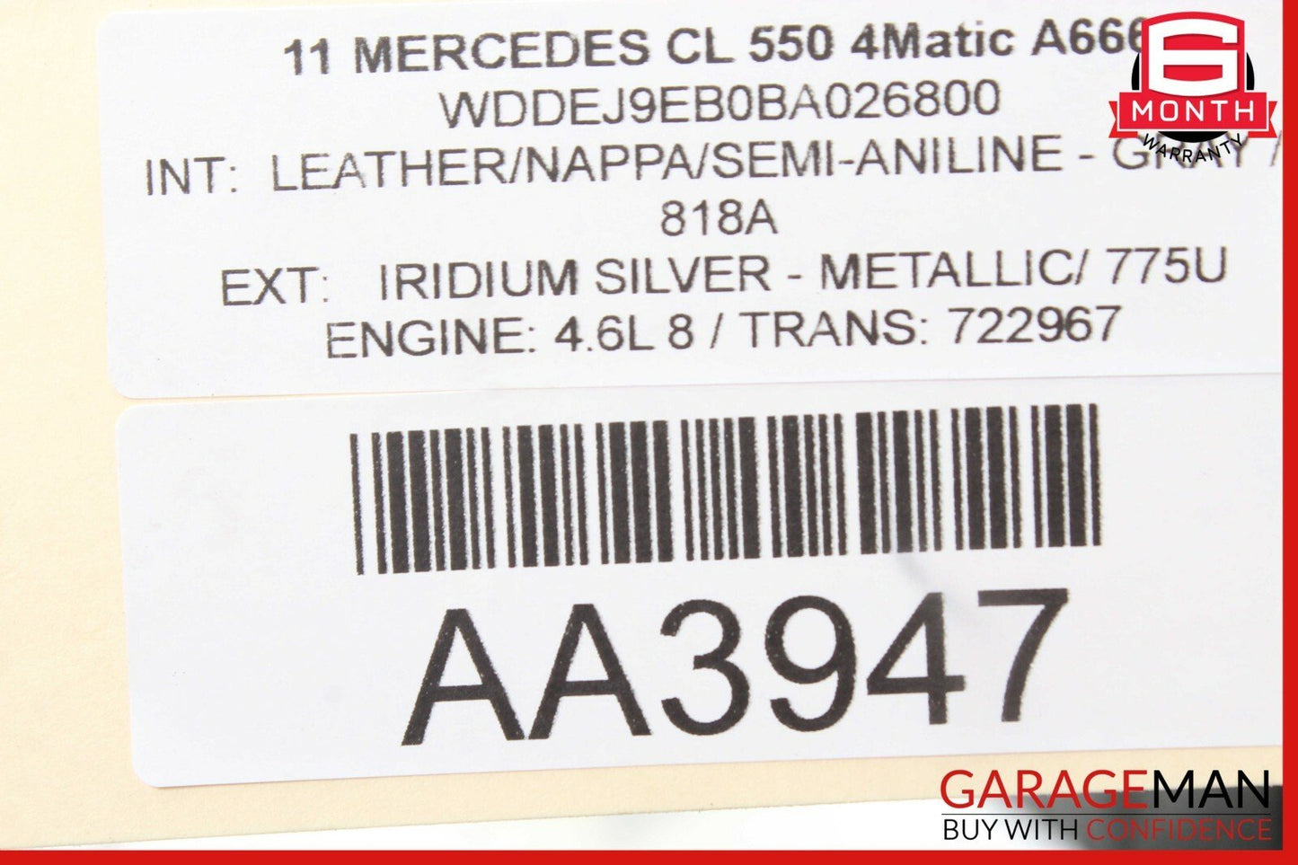 11-14 Mercedes W216 CL550 S550 Engine Exhaust Front Pipe Left 2781400308 OEM