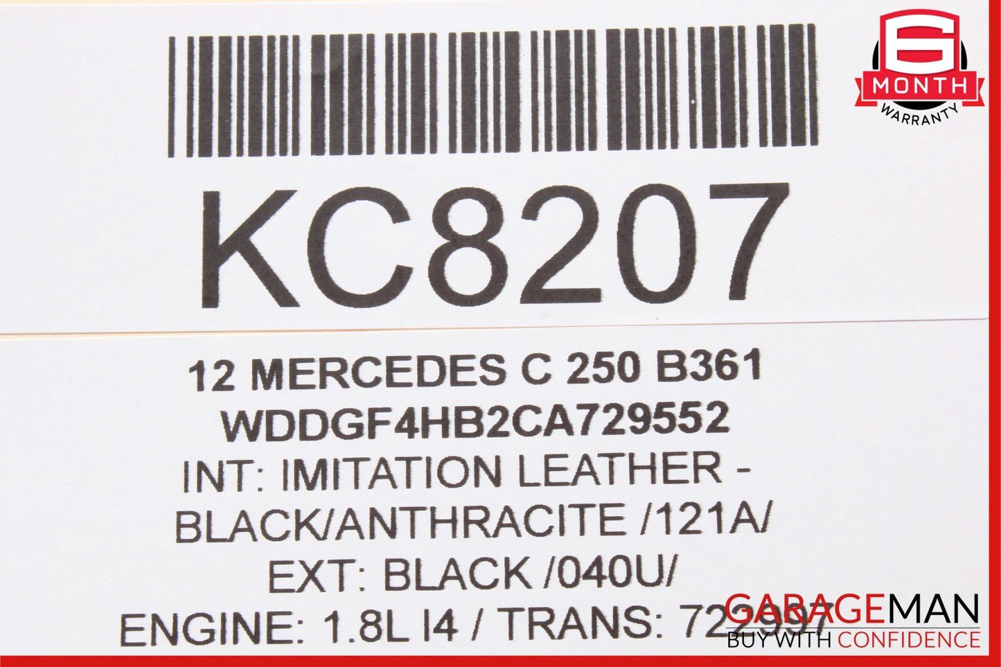 12-14 Mercedes W204 C250 C350 C300 Rear Left Exterior Door Handle Black OEM