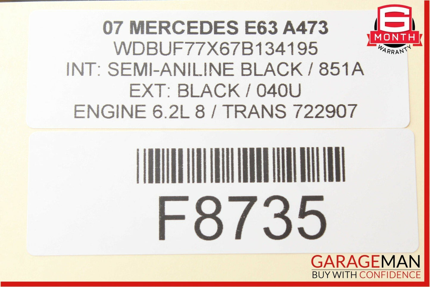 03-09 Mercedes W211 E63 AMG Rear Left Side Door Window Regulator Motor