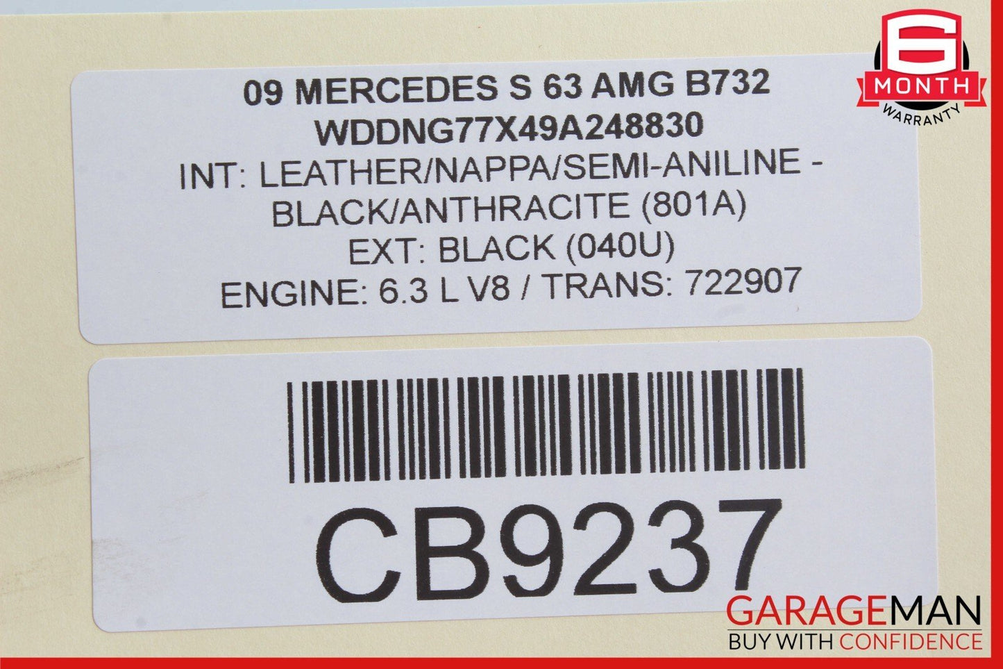 07-14 Mercedes W221 S63 S65 AMG Rear Right or Left Lower Thrust Control Arm OEM