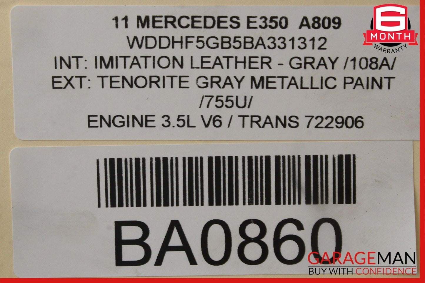 10-13 Mercedes W212 E350 E400 E550 Inner Tail Light Lamp Rear Right Side OEM