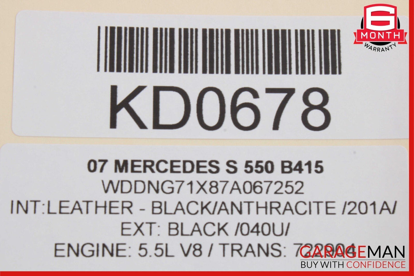 07-09 Mercedes W221 S550 S63 AMG Front Right Seatbelt Seat Belt Retractor Black
