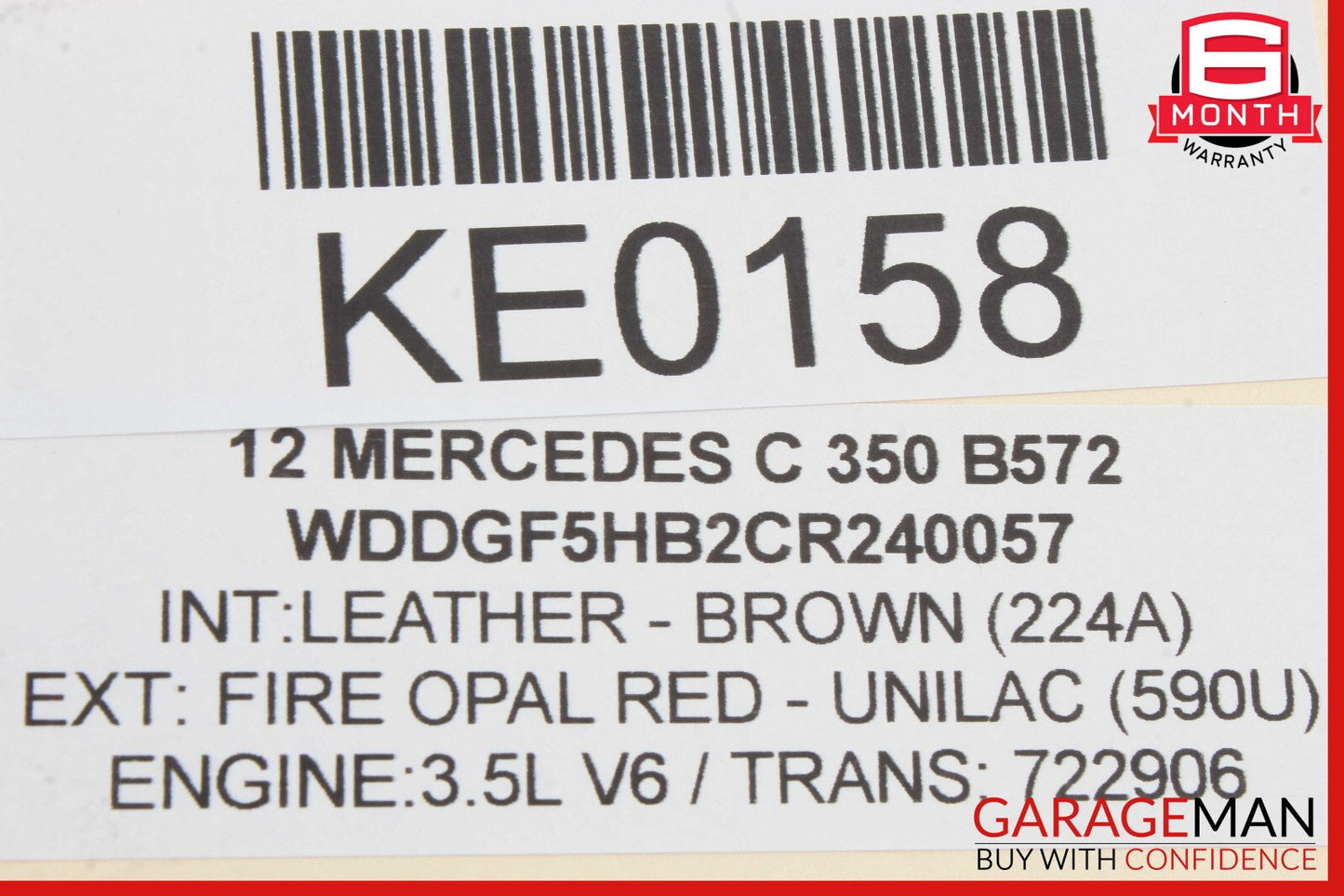 12-14 Mercedes W204 C250 Rear Left Driver Side Taillight Tail Light Lamp OEM
