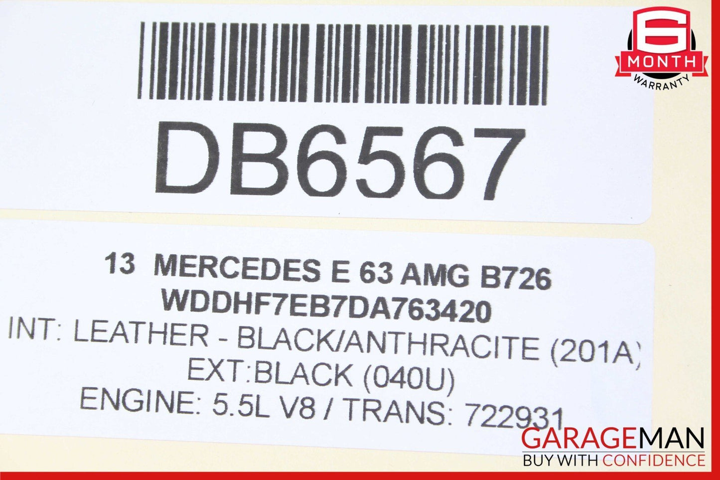 10-16 Mercedes W212 E350 E63 AMG Center Upper Panoramic Sunroof Sun Roof Glass