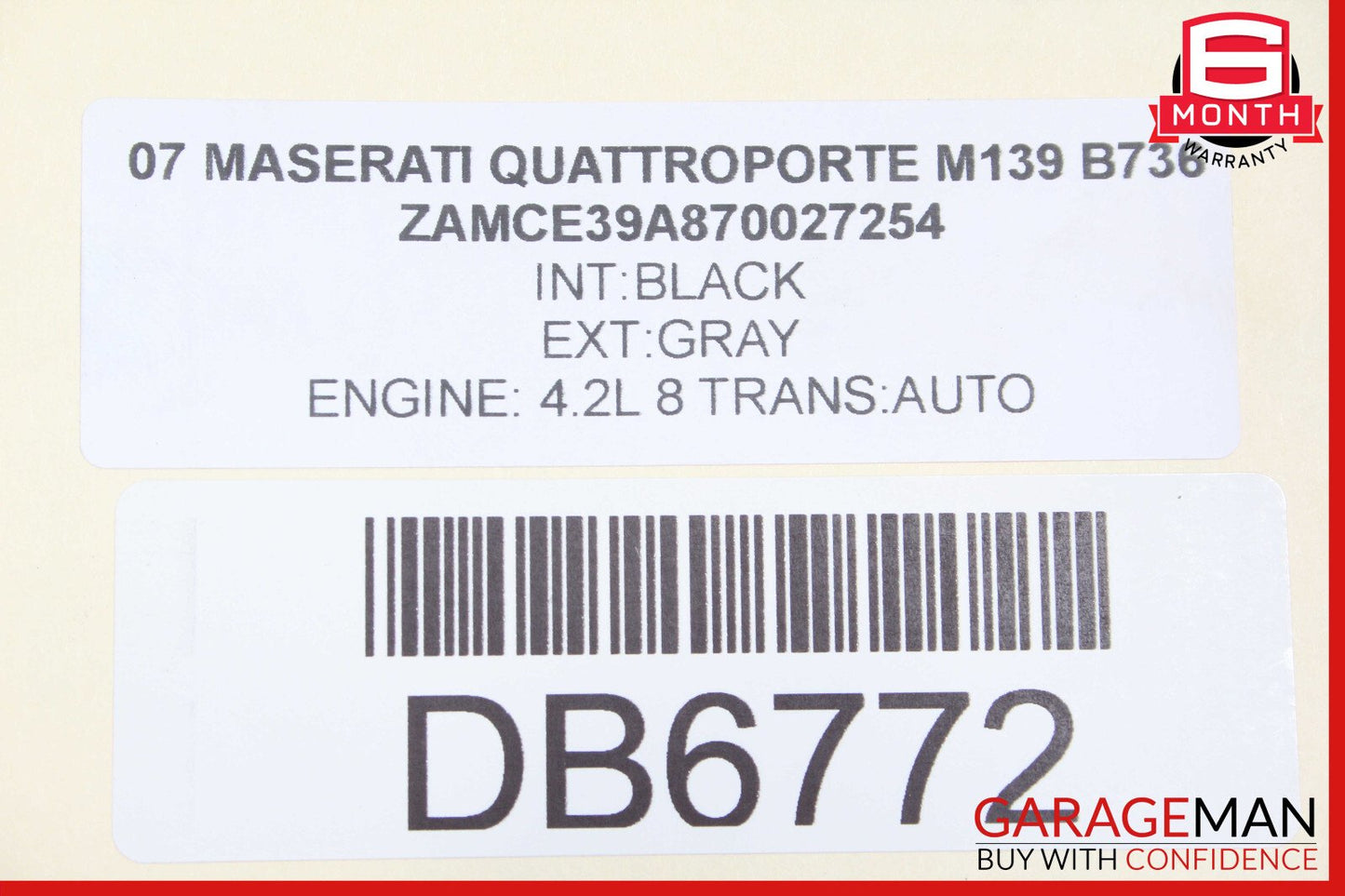 03-13 Maserati Quattroporte M139 Front Right Passenger Side Door Shell OEM