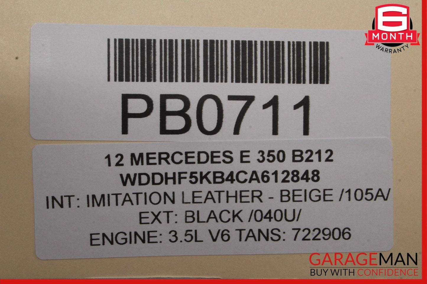 10-13 Mercedes W212 E350 E500 Rear Right Interior Door Panel Trim Assembly Beige