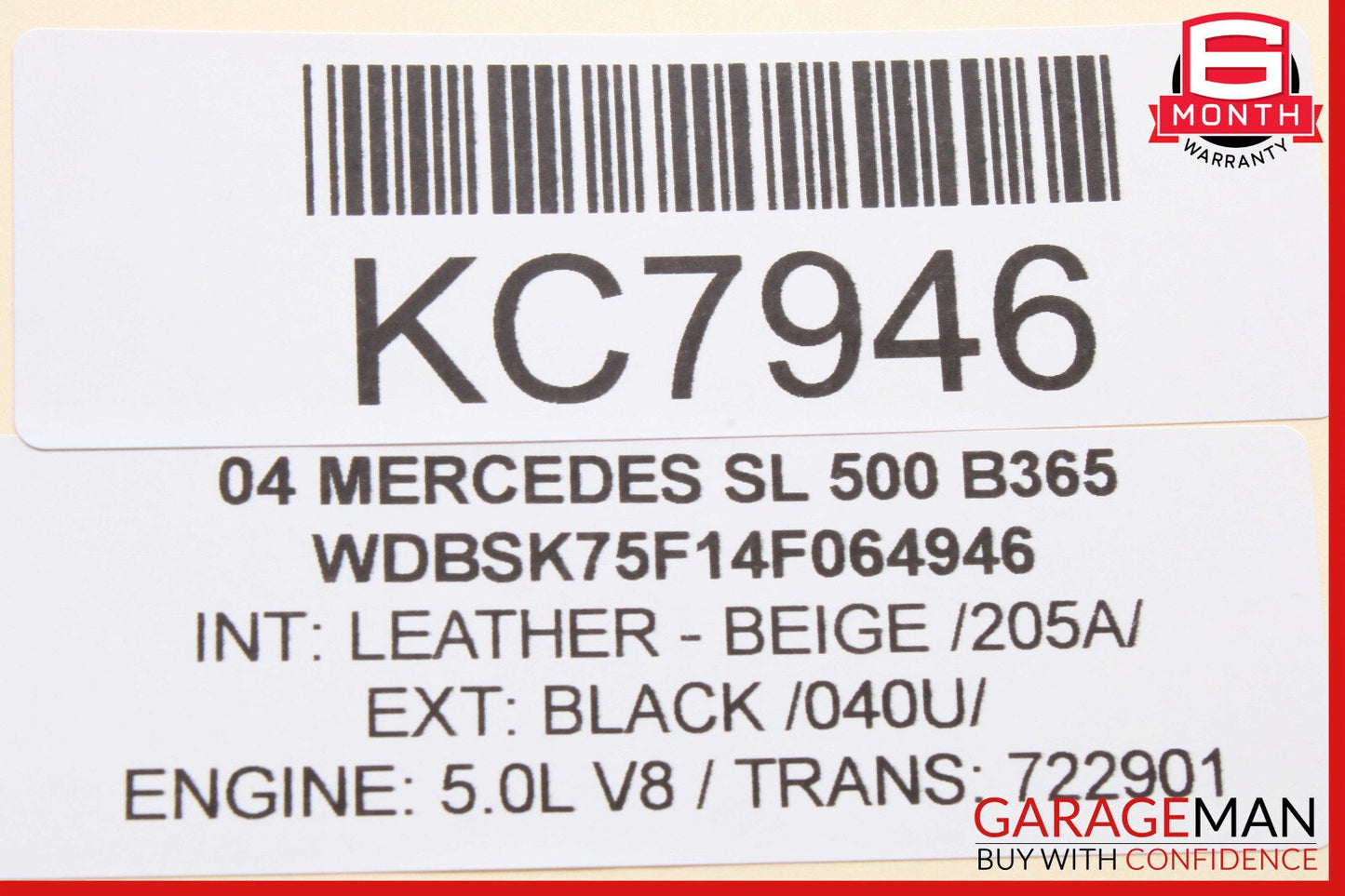 03-08 Mercedes R230 SL500 Right Convertible Roof Catch Latch Lock w/Sensor OEM