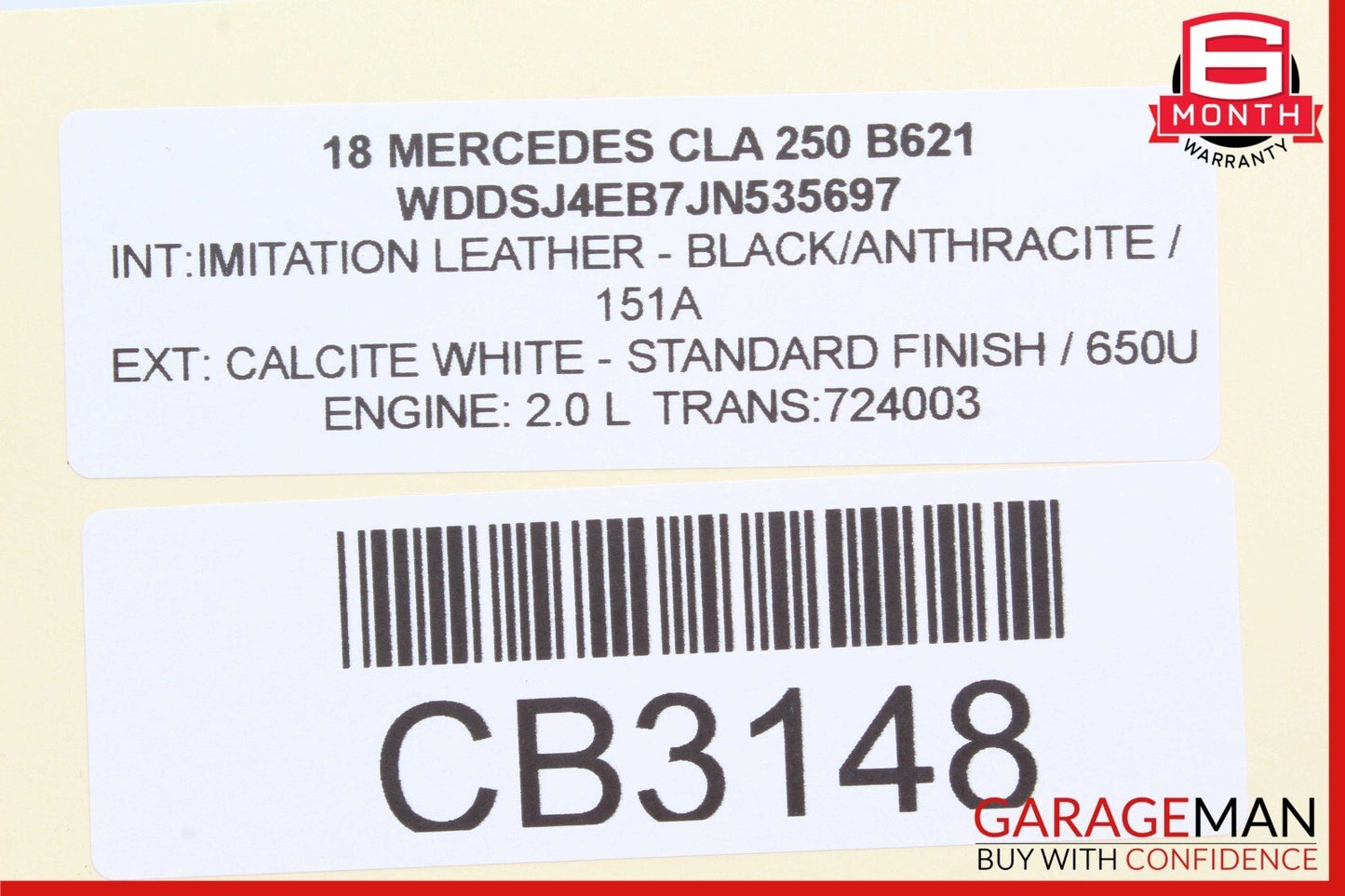 14-18 Mercedes W117 CLA250 Rear Left Side Exterior Door Handle Calcite White