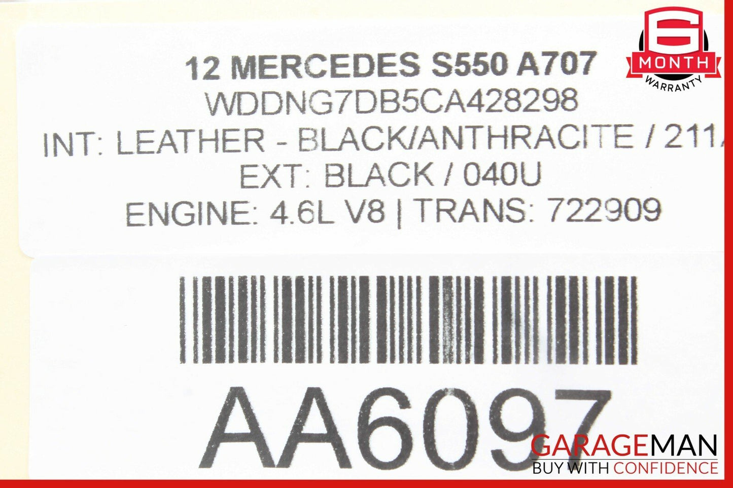 07-14 Mercedes CL550 CL600 S550 Rear Trunk Lid Lock Latch Actuator Mechanism