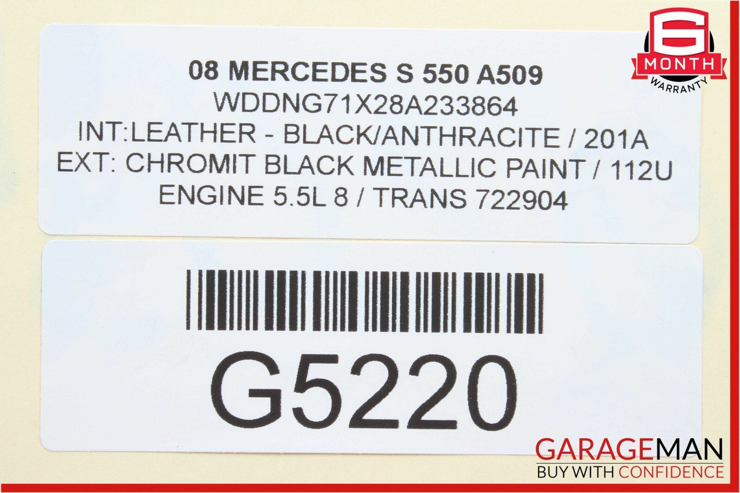 07-09 Mercedes W221 S550 S500 Rear Bumper Reinforcement Impact Crash Bar Rebar