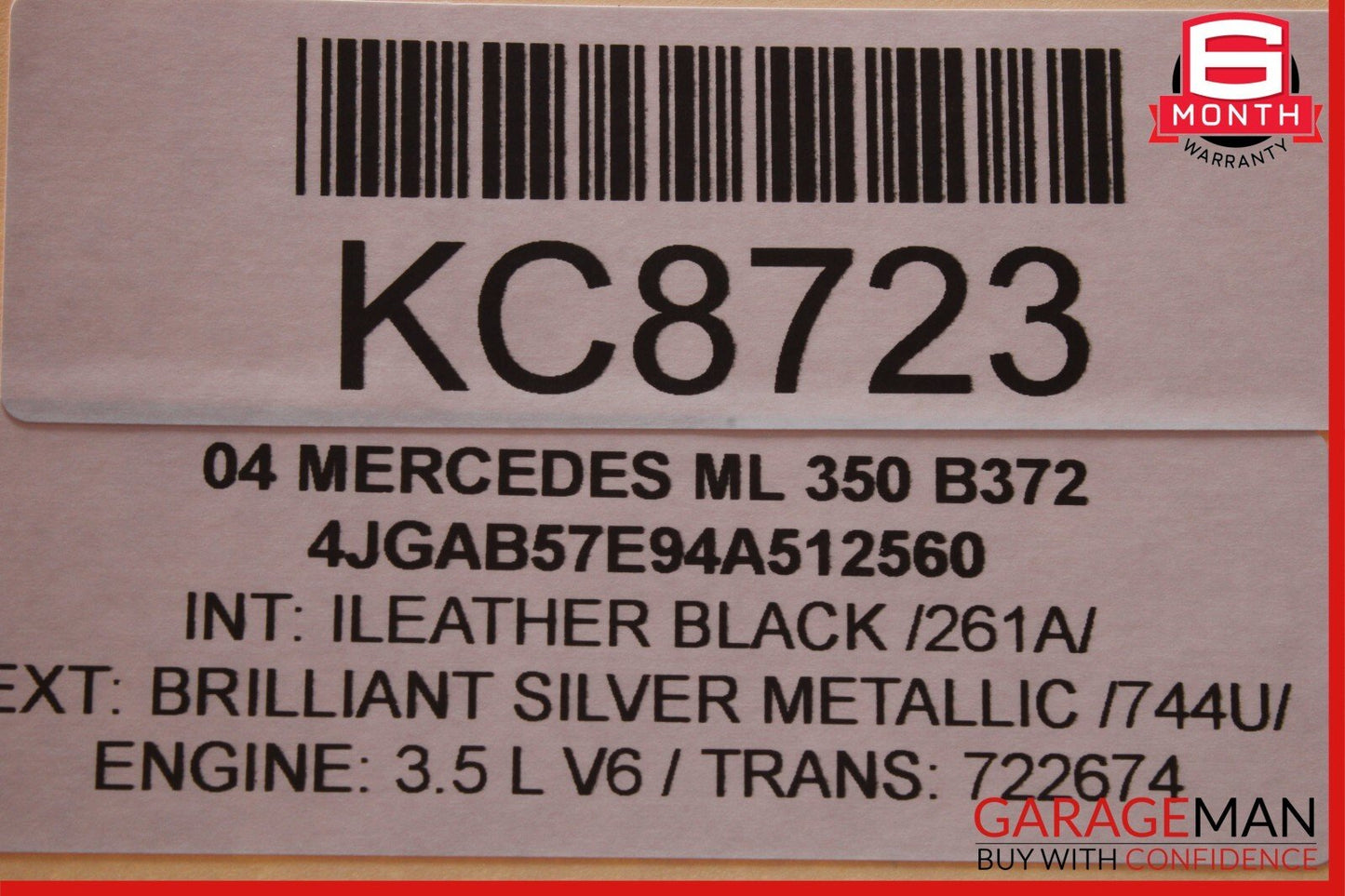 98-05 Mercedes W163 ML320 Rear Right Side Seat Belt Seatbelt Retractor Black