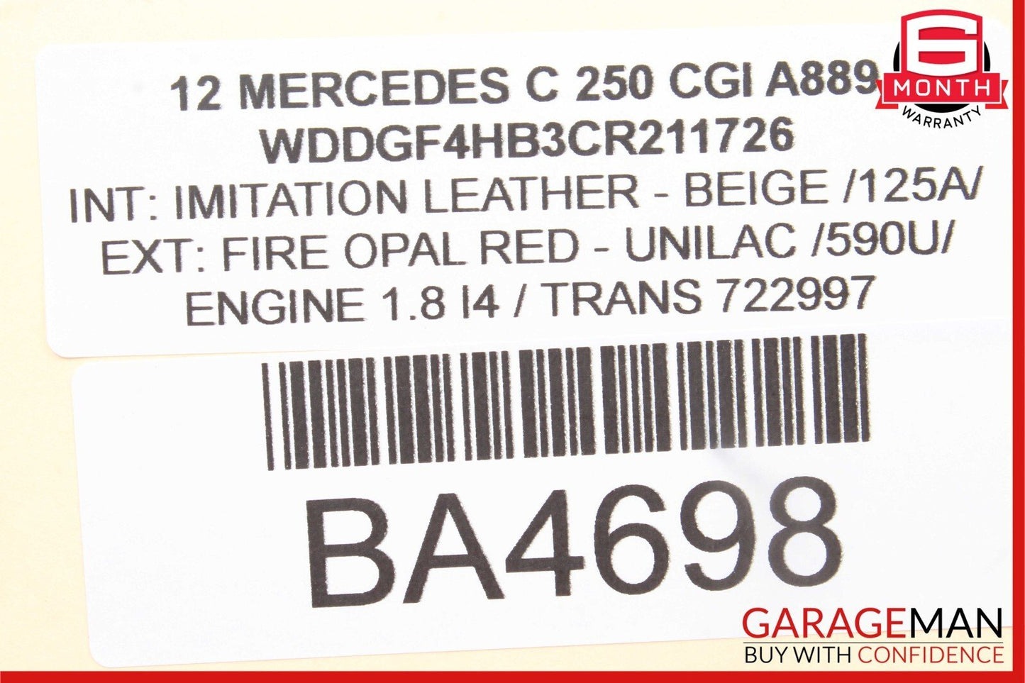 08-18 Mercedes W204 C250 C300 CLS550 Rear Left Side Door Control Module OEM