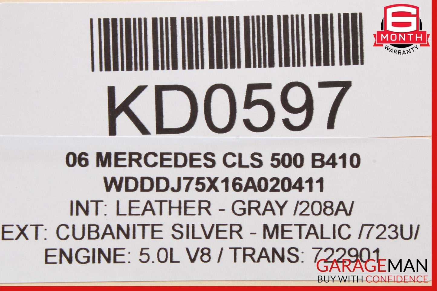 03-11 Mercedes W219 CLS500 E350 Rear Overhead Dome Light Gray 2118202001 OEM