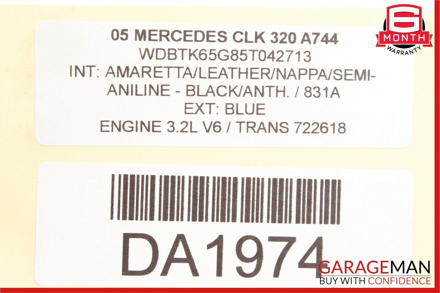 03-09 Mercedes W209 CLK320 Rear Left & Right Side Shock Absorber Strut Set OEM
