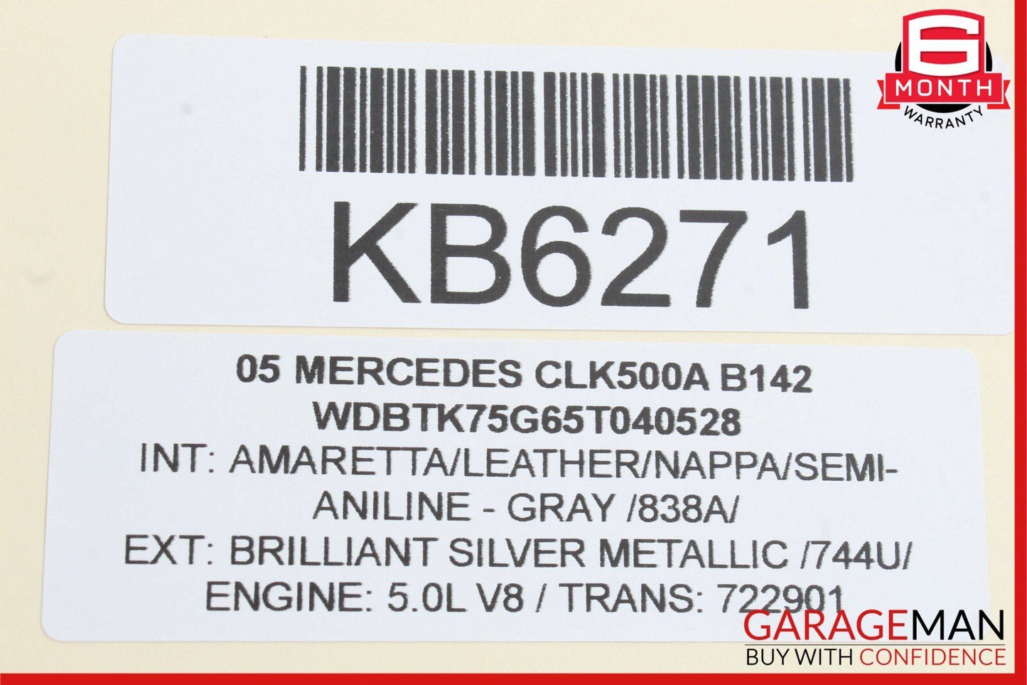 03-09 Mercedes W209 CLK500 Rear Right Center Seatbelt Seat Belt Retractor OEM