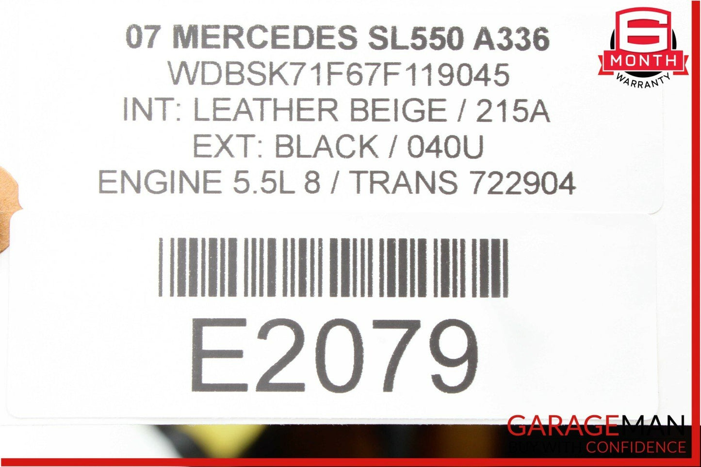 07-08 Mercedes R230 SL550 SL600 Keyless Go Entry Control Module OEM