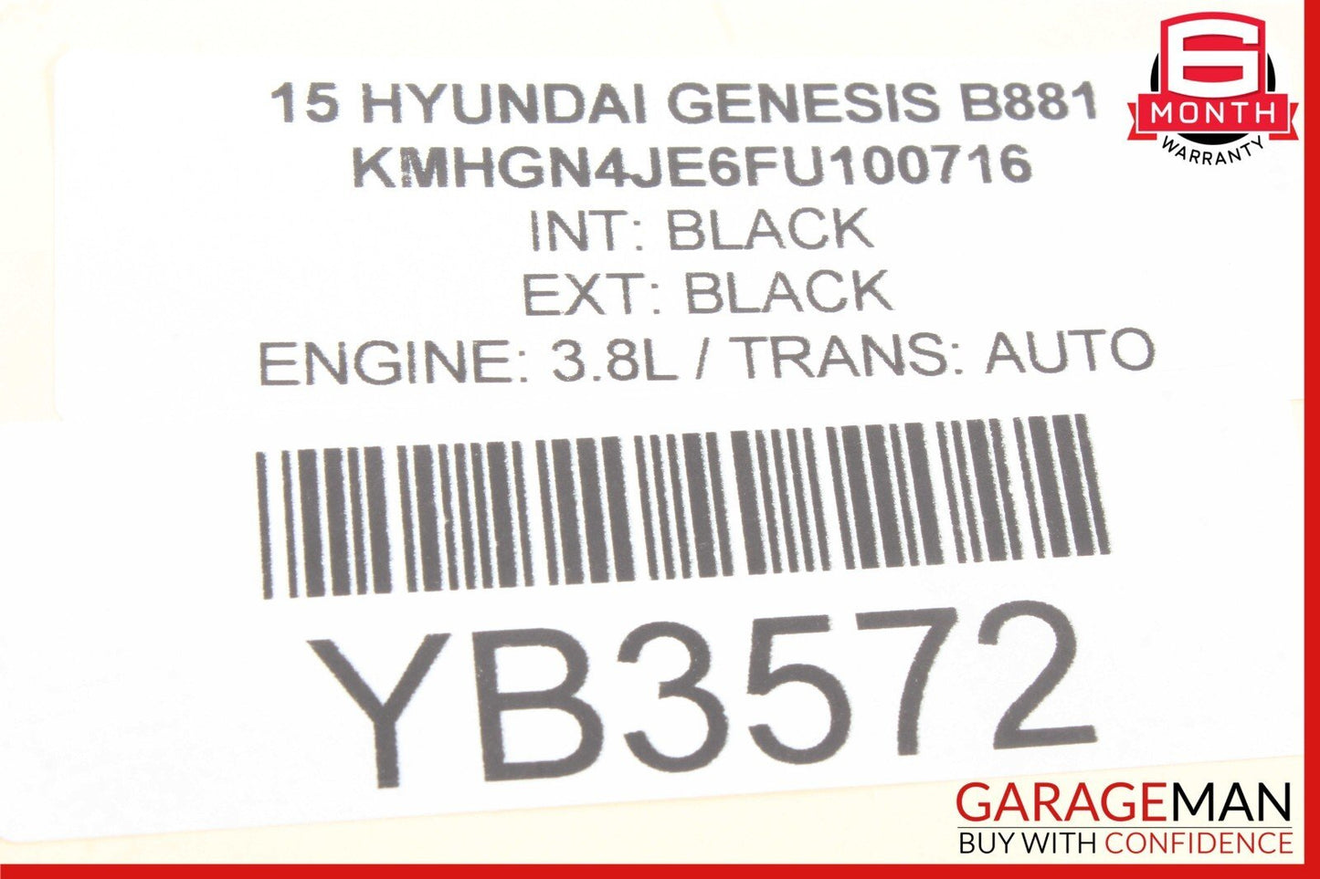 15-18 Hyundai Genesis G80 Rear Sunroof Sunshade Cover 81660-B1000 OEM