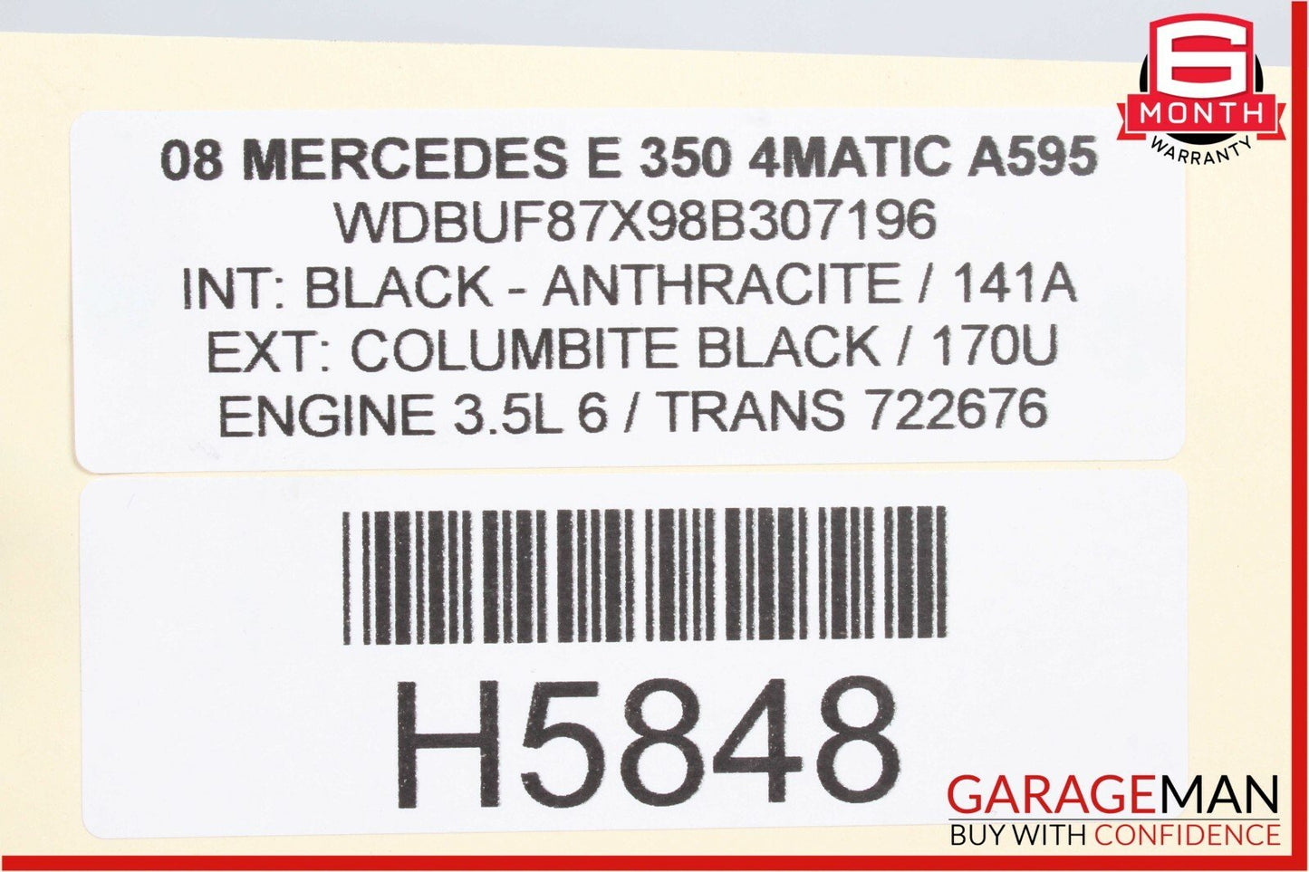 03-09 Mercedes W211 E350 E550 Sedan Rear Trunk Lid Deck Shell Assembly Black