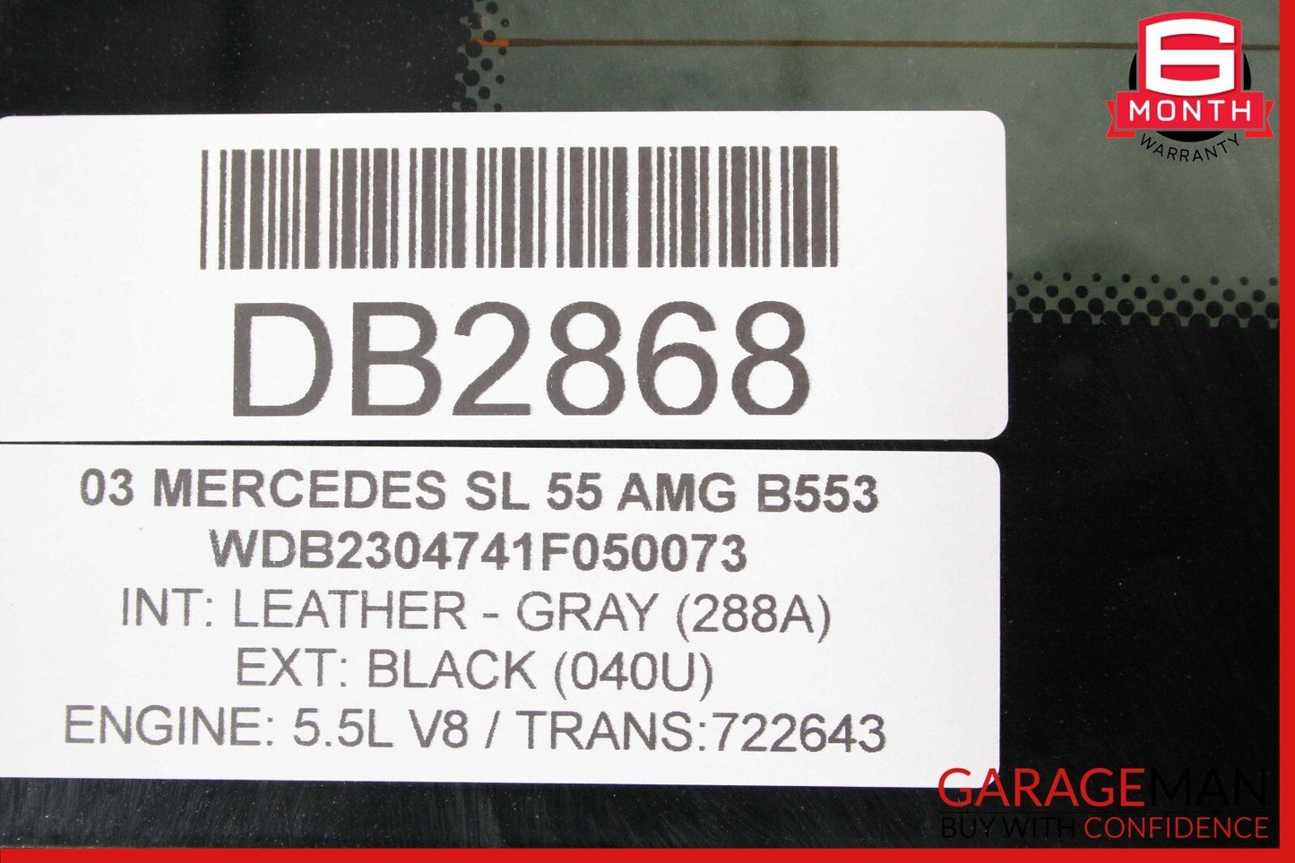 03-11 Mercedes R230 SL500 SL550 SL55 AMG Rear Back Windshield Window Glass OEM