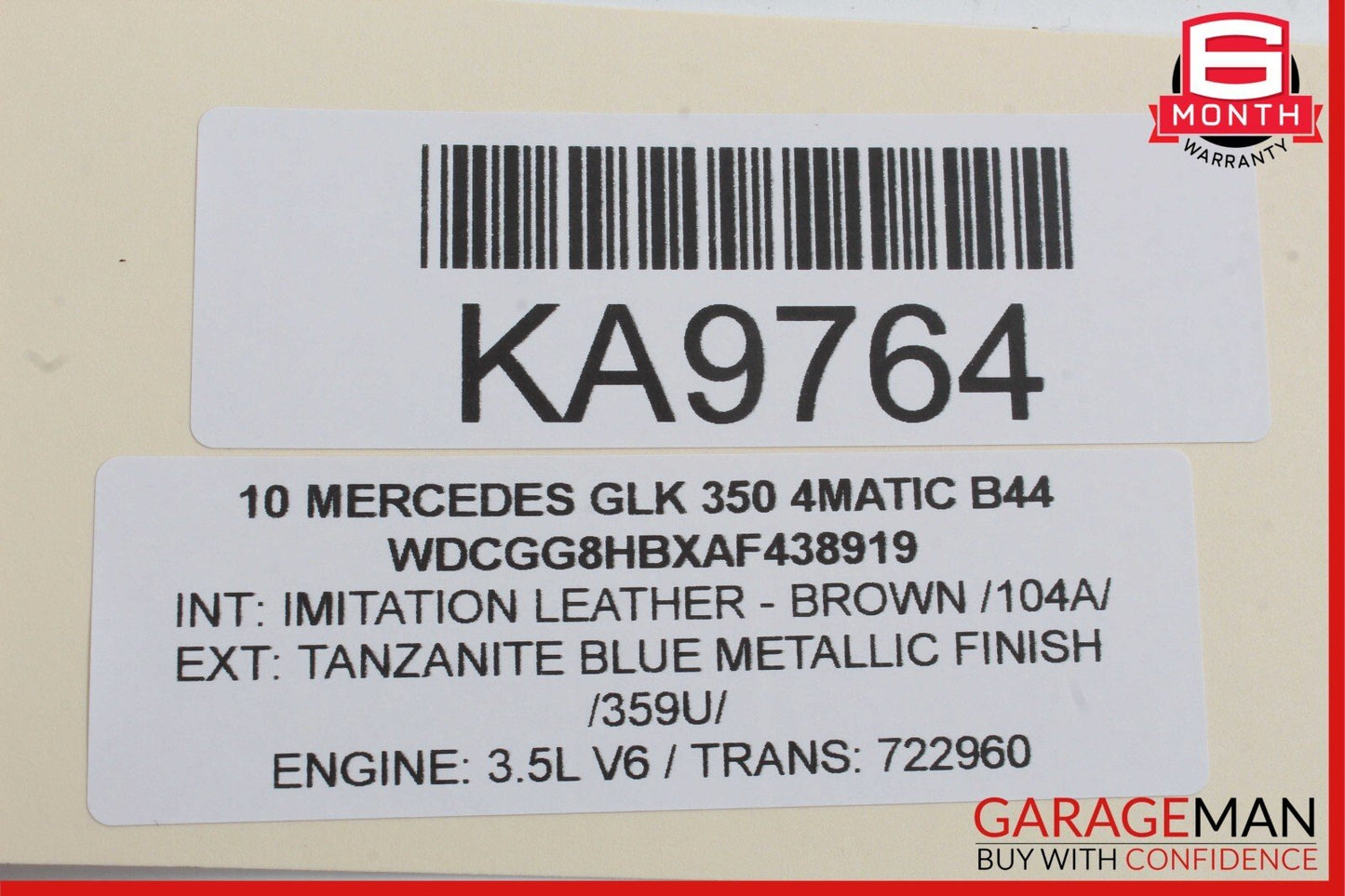 10-15 Mercedes X204 GLK250 GLK350 Rear Glass Windshield Wiper Motor OEM