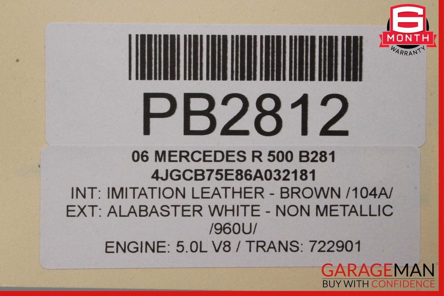 06-10 Mercedes W251 R320 R500 Front Bumper Reinforcement Impact Crash Bar Rebar