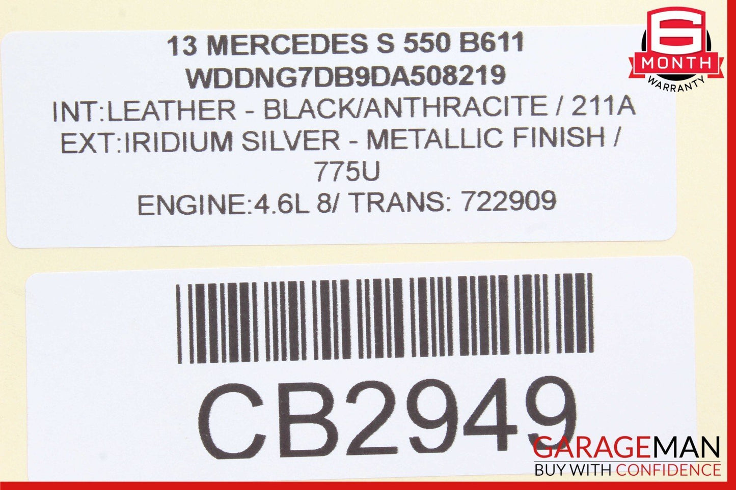 07-14 Mercedes W221 S550 CL550 Rear Left Air Airmatic Suspension Shock Strut