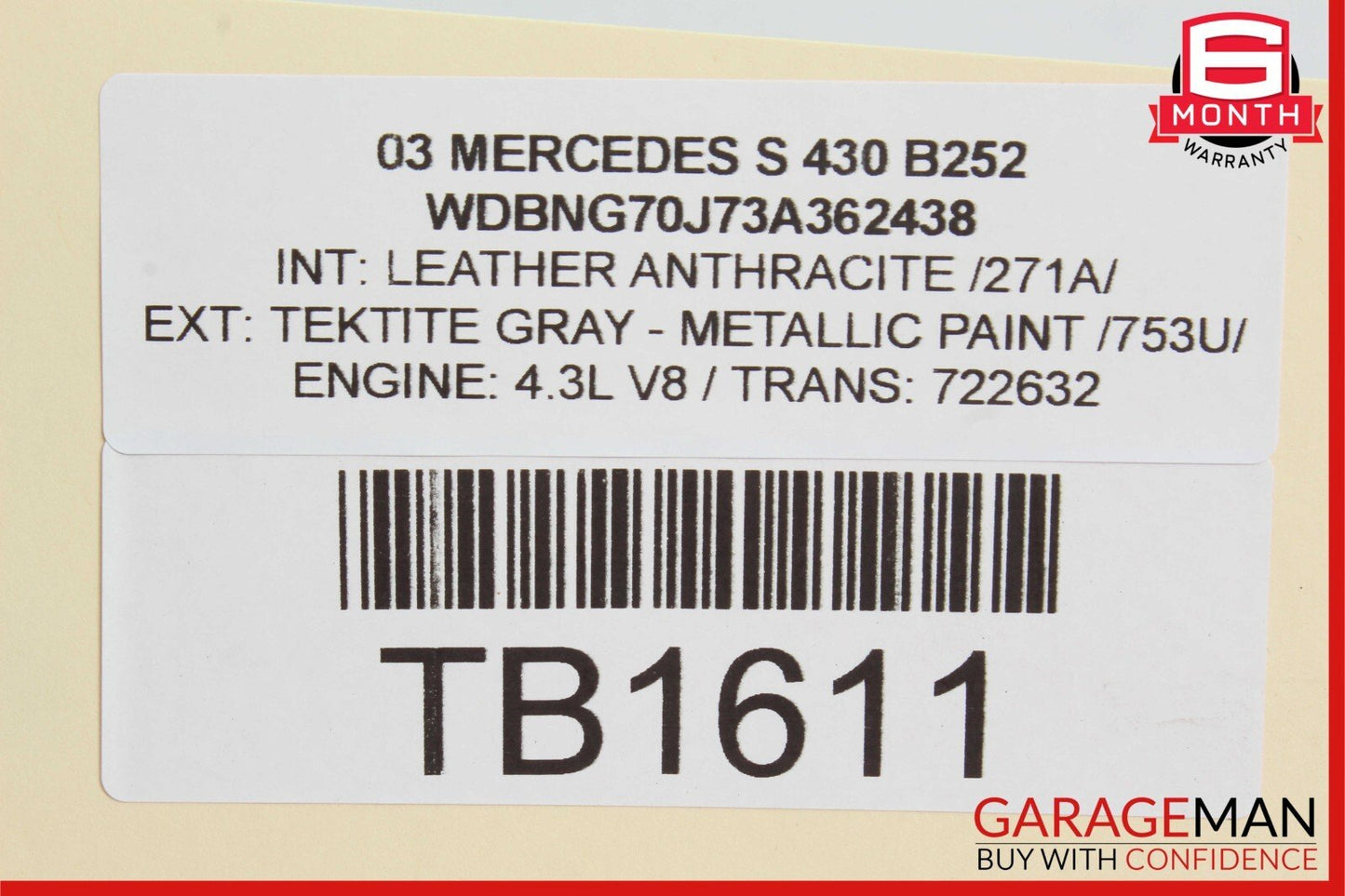 03-06 Mercedes W220 S430 Rear Left & Right Side Brembo Brake Calipers Set OEM