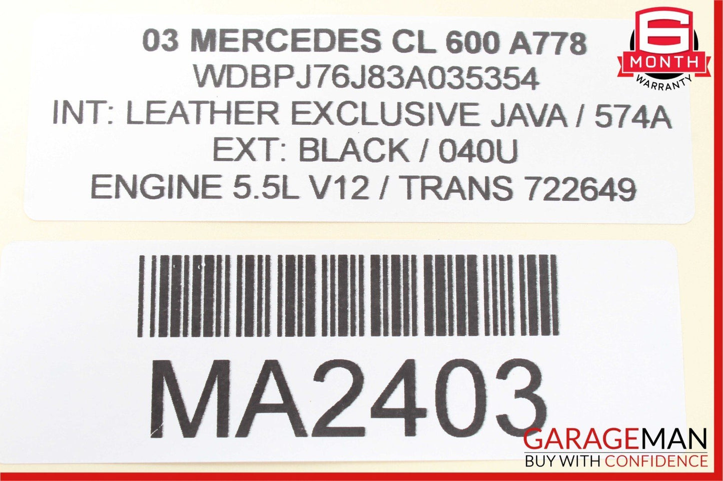 00-06 Mercedes W215 CL500 CL600 Front Right Side Door Keyless Go Antenna Frame