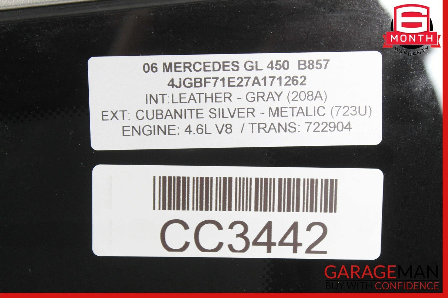 07-12 Mercedes X164 GL450 Quarter Window Glass Rear Right Passenger Side OEM