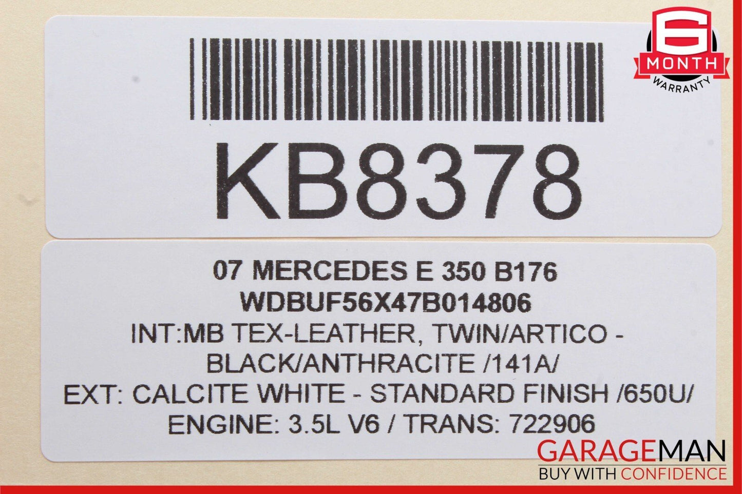 03-09 Mercedes W211 E350 E500 Front Right Exterior Door Handle Calcite White