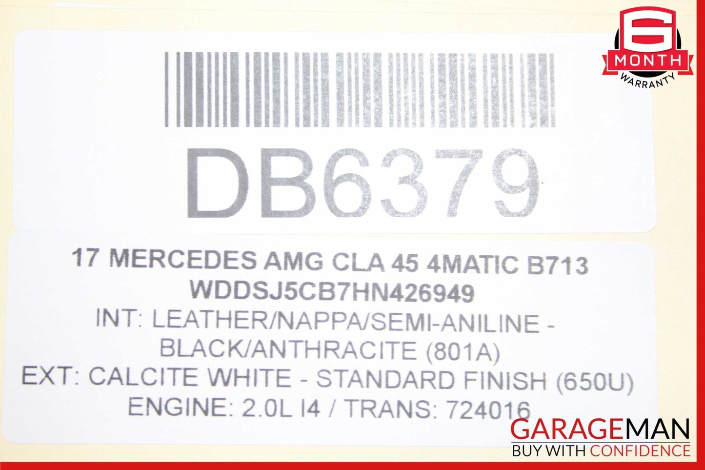 14-19 Mercedes W117 CLA45 AMG Front Right Side Top Upper Seat Cushion Cover