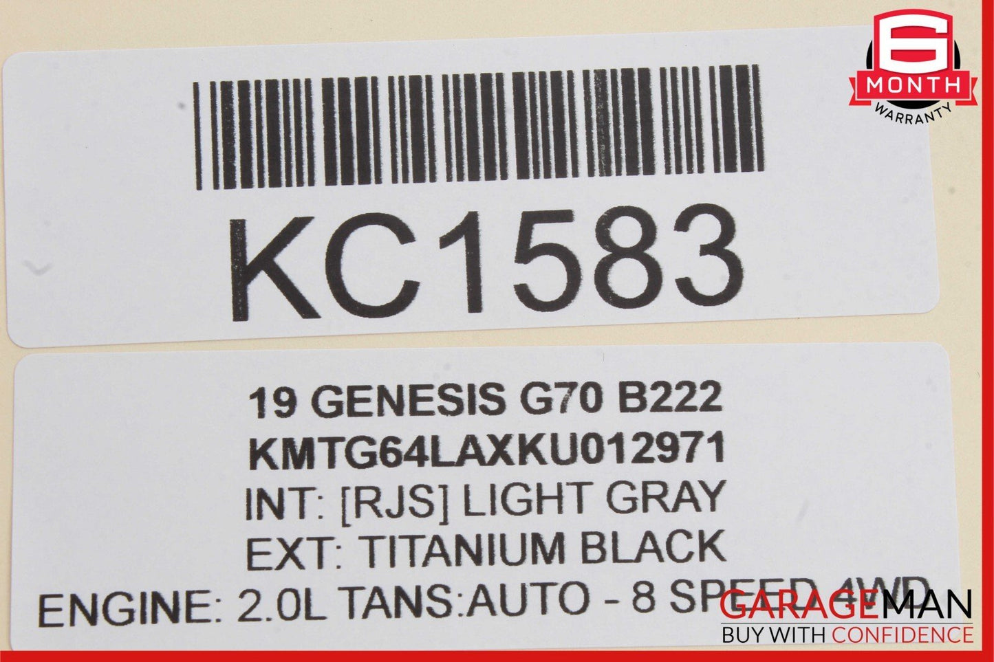19-21 Genesis G70 Right Dashboard Trim Panel Moulding Cover 84765-G9000 OEM