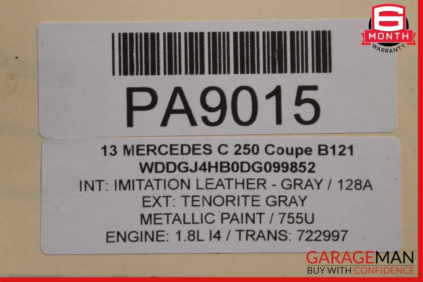 10-17 Mercedes C250 E500 E550 Coupe Panoramic Pano Sunroof Rail Track Frame OEM