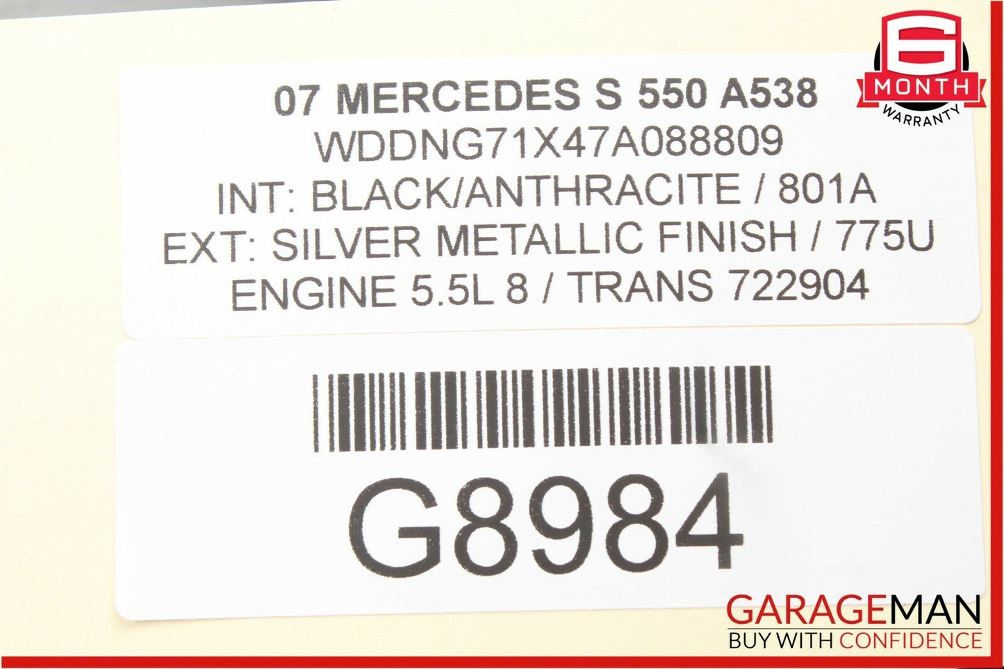 07-14 Mercedes W221 S550 CL600 Trunk Lid Lock Latch Actuator w/ Handle Assembly