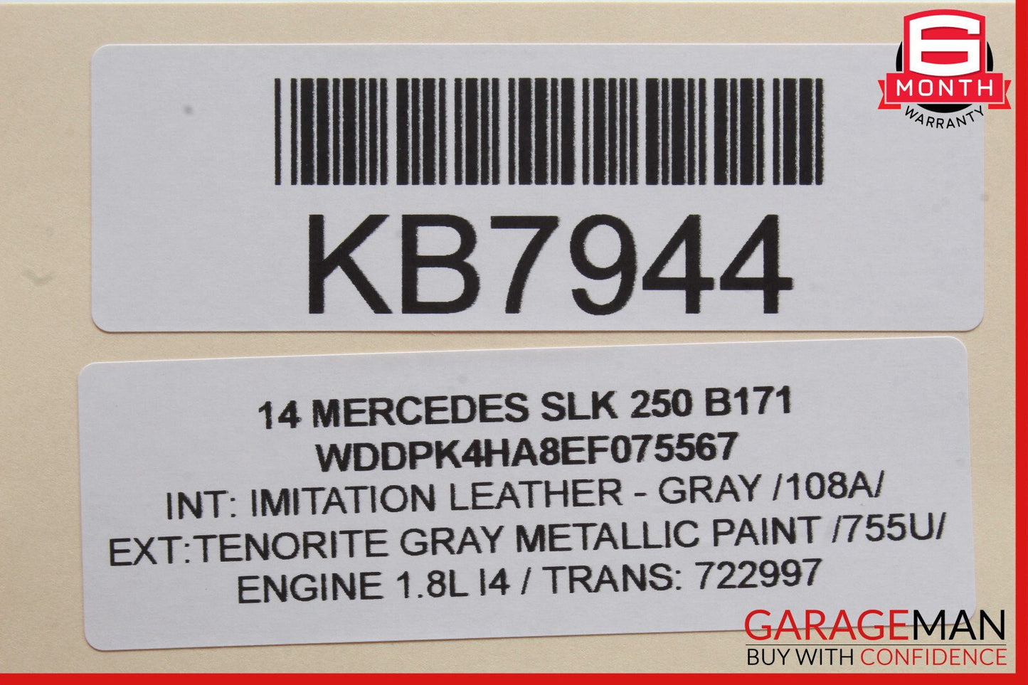 12-20 Mercedes R172 SLK250 Right Side Exterior Door Handle Keyless Go OEM