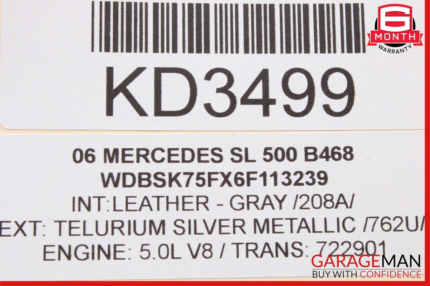 03-12 Mercedes R230 SL500 SL55 AMG Front Left Door Control Module 2308204726 OEM
