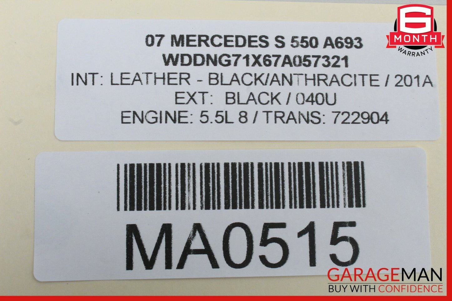 07-13 Mercedes W221 S450 S550 S600 Rear Left Door Lock Latch Actuator OEM