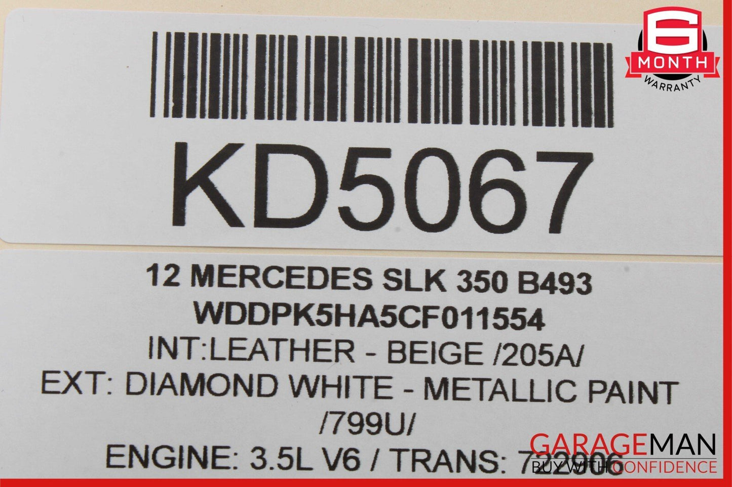 12-20 Mercedes R172 SLK350 Front Left Side Seat Belt Seatbelt Retractor Black