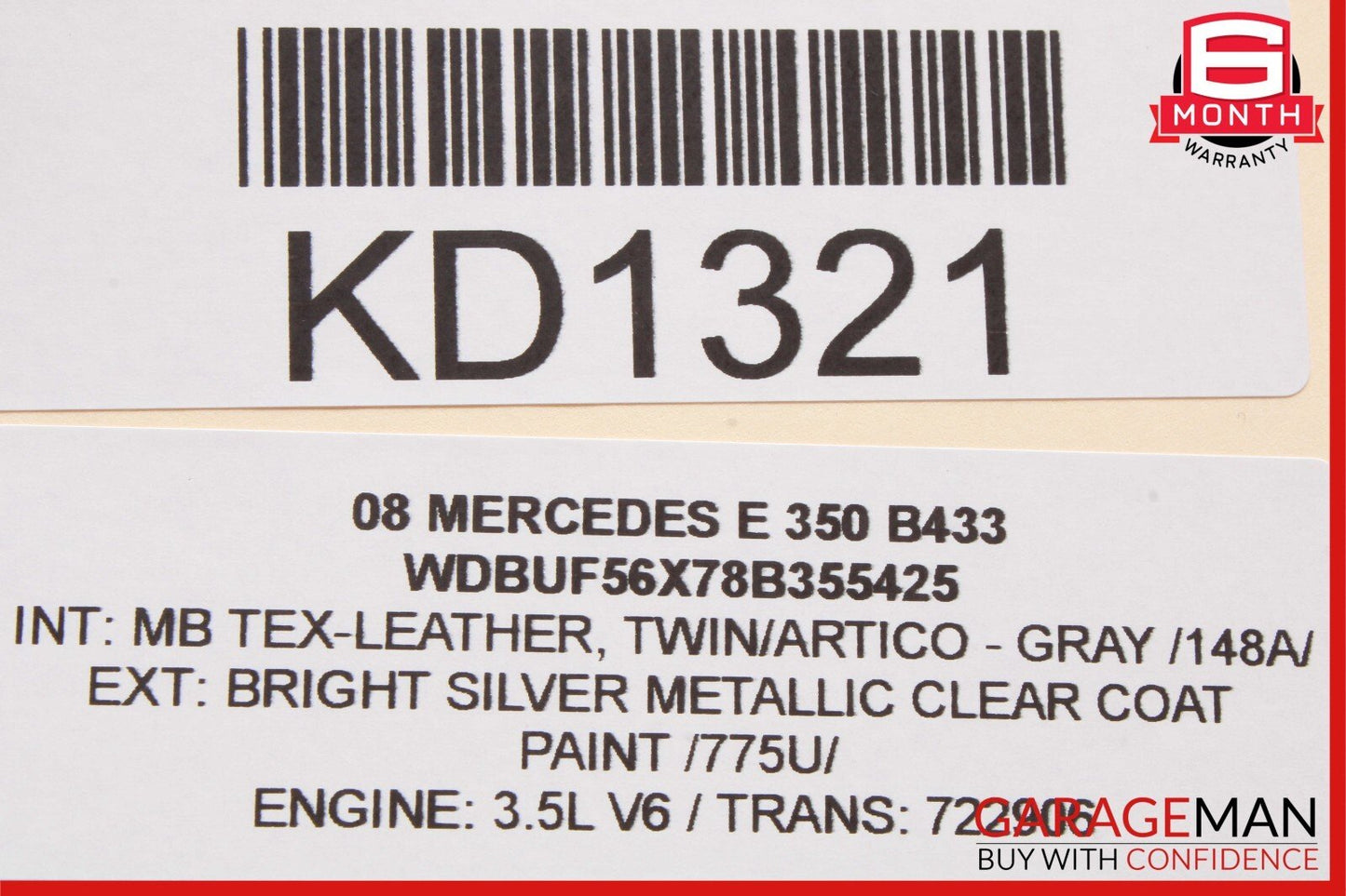 07-09 Mercedes W211 E350 E550 Front Right Side Door Rear View Mirror Silver OEM