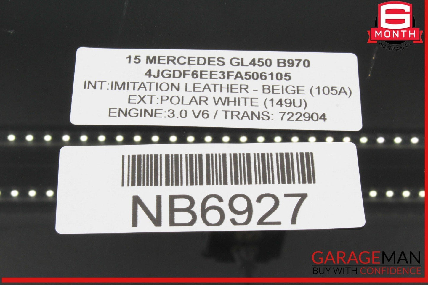 13-19 Mercedes X166 GL450 GLS550 Rear Right Side Window Glass 1667352610 OEM