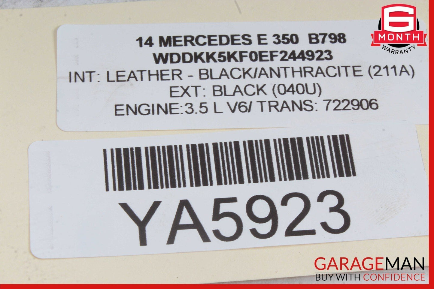 10-16 Mercedes W207 E350 E400 Rear Right Window Regulator Motor Plate Frame OEM