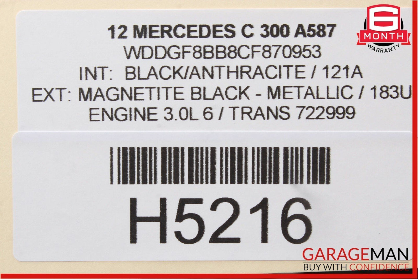 08-14 Mercedes W204 C300 Rear Right Passenger Side Door Window Regulator Motor