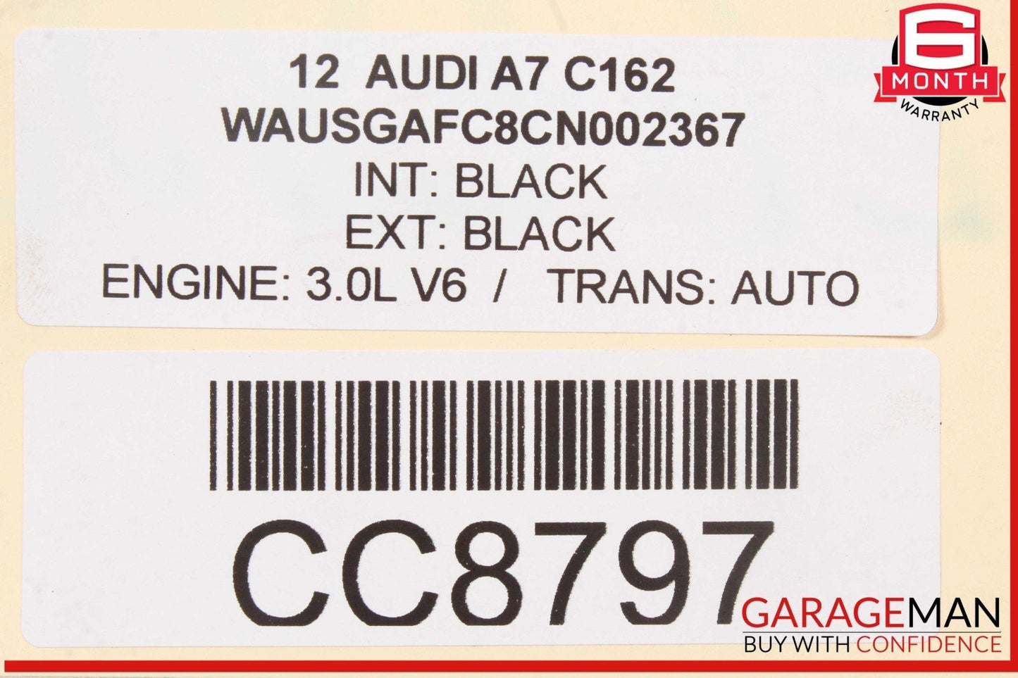 12-18 Audi A7 Quattro Rear Bumper Reinforcement Impact Crash Bar Beam OEM