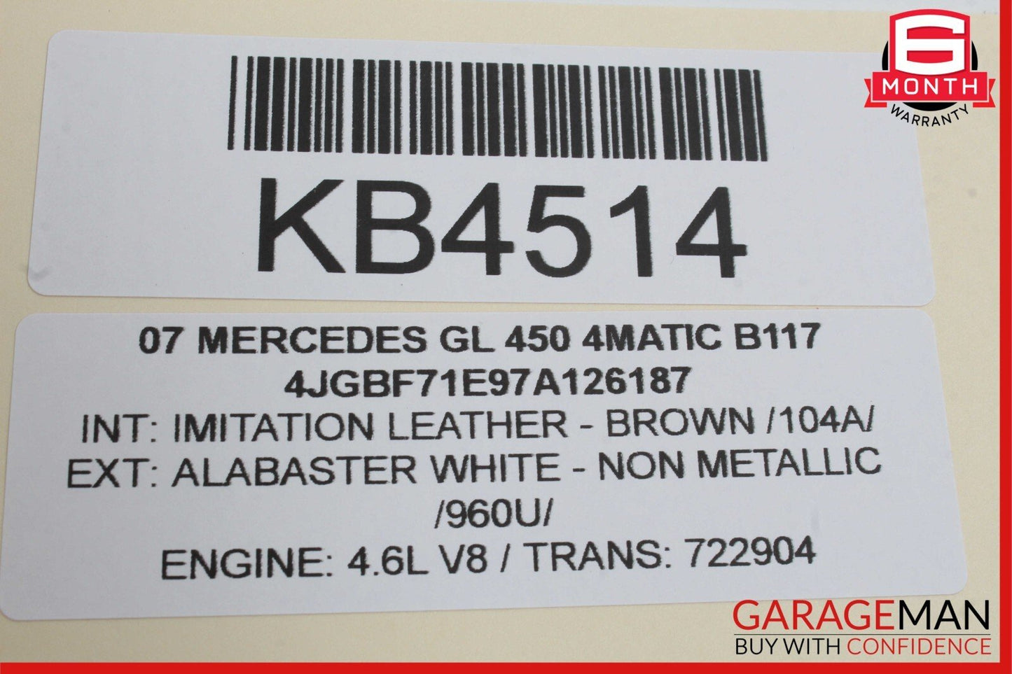 07-09 Mercedes X164 GL450 4MATIC Third Seat Row Power Folding Control Module OEM