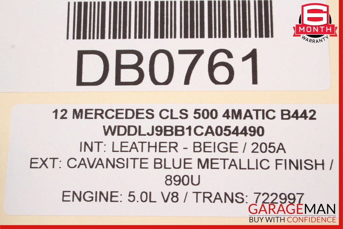 12-16 Mercedes W218 CLS500 Rear Right Side Lower Bottom Seat Cushion Beige OEM