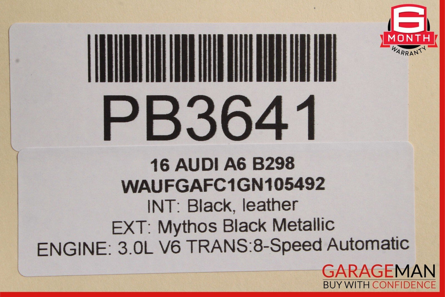 12-18 Audi A6 Rear Bottom Lower Seat Bench Cushion Cover Black OEM