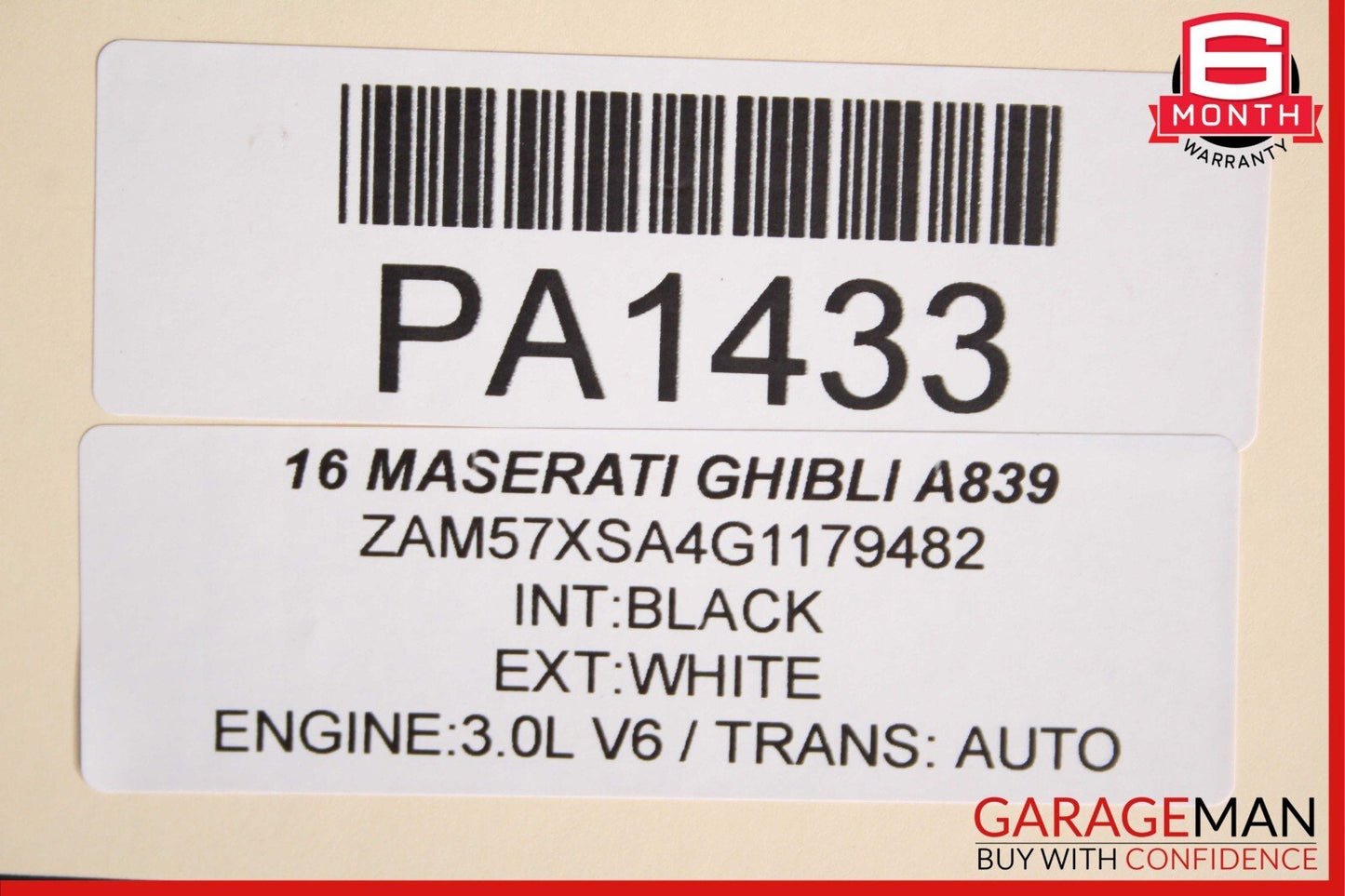 14-17 Maserati Ghibli Front Right Side Interior Door Panel Assembly Black