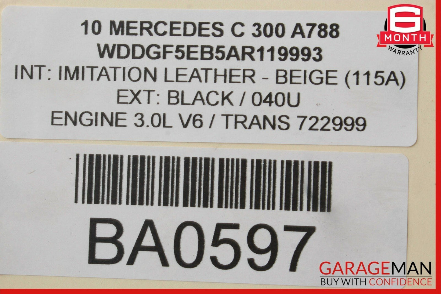 08-11 Mercedes W204 C300 C350 Front Left Side Headlight Head Light Lamp Halogen